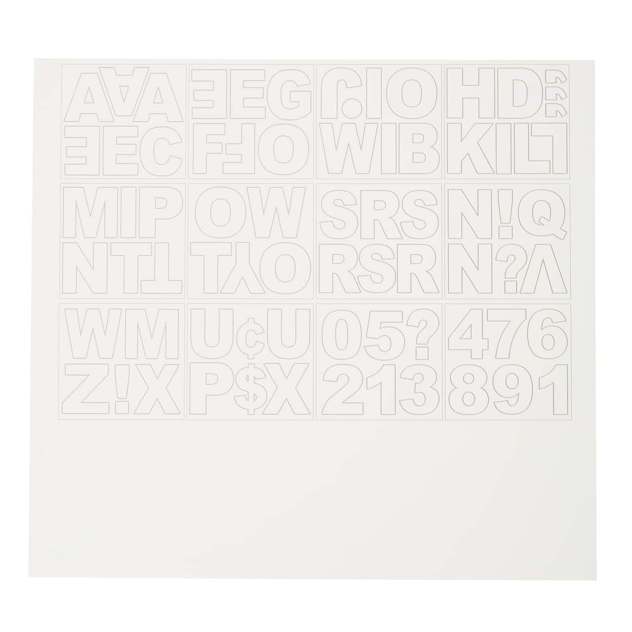 Autocollants alphabet de grandes lettres moulées blanches de Recollections
